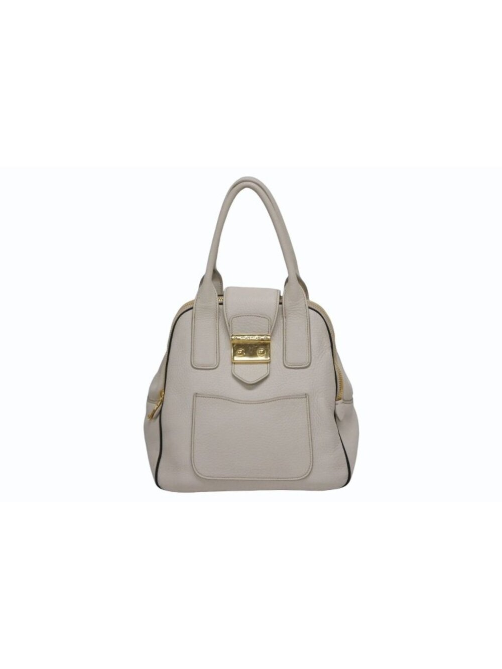 Miu Miu Vitello Caribu 2-Way Bag Calfskin Ivory Gold